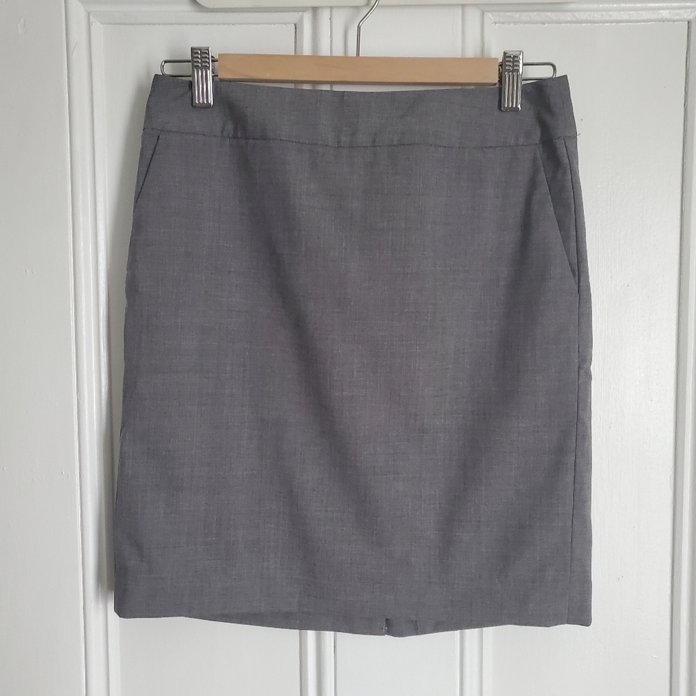 Banana Republic Grey Wool Pencil Skirt